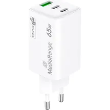 MediaRange 65W USB-A, 2x USB-C GaN weiß