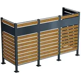 Metzler Mülltonnenverkleidung  (Stahl, Braun/Anthrazit, Geeignet für Anzahl Mülltonnen: 3 Stk.)