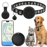 Katze GPS Tracker Hund Kompatibel mit iOS & Android, SmartTag Tracker Ohne ABO für Katze, GPS-Tracker für Haustierhalsbänder, IPX6 Wasserdicht, Geeignet für Katzen, Hunde und andere kleine Haustiere
