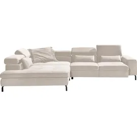 GALLERY M branded by Musterring Ecksofa »Felicia Due L-Form«, Wahlweise mit Sitzvorzug, inkl. Kopfteilverstellung, Sitzhöhe 43 cm, beige