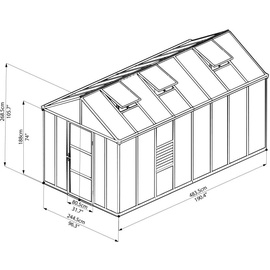 Palram Canopia Gewächshaus Glory 8X16 244,5 x 483,5 x 268,5 cm