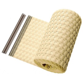 Haga HaGa® - Sichtschutz Sichtschutzstreifen Zaunblende aus PE-Rattan in beige