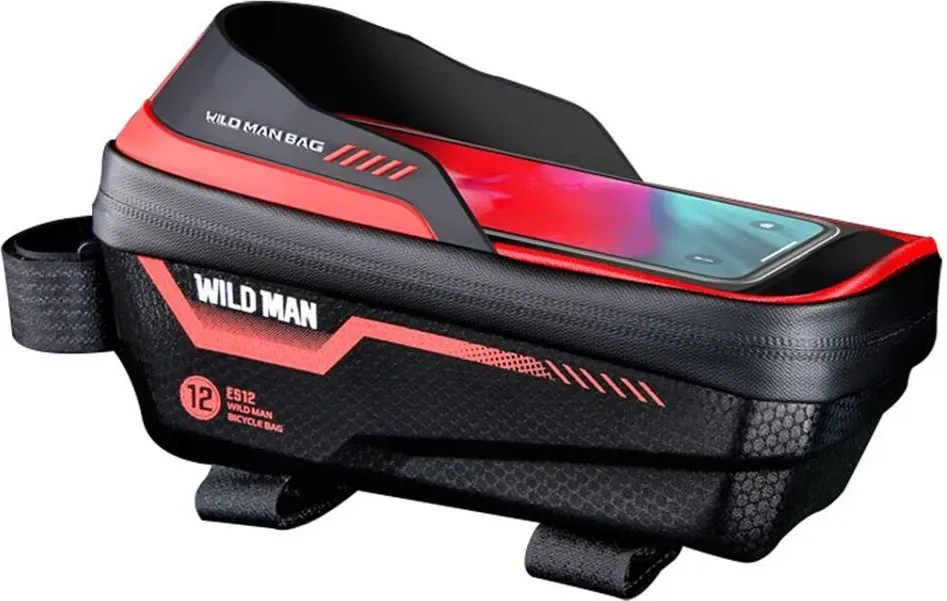 Rahmentasche Fahrrad hart EVA+PU mit TPU Touchscreen Smartphone rot 1x