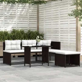 vidaXL Garten-Lounge-Set 4-tlg. braun