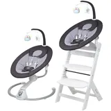 BabyGO Homey Set Babywippe inkl Family Kinderhochstuhl schwarz weiß