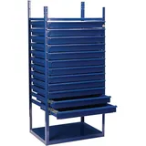 Nordwest Handel AG Schubladenelement LOGS 90 H1160xB540xT390mm 12 Schubl.blau RAL 5022 LOGS