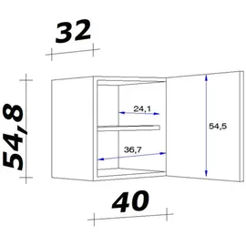 Flex-Well Hängeschrank Valero 40 x 54,8 x 32 cm Weiß