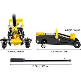 Vevor Rangierwagenheber Eisen 125,2-335 mm gelb