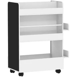 aiyaplay Kinderregal mit 4 Regalen 32,5 x 86,5 x 66,5 cm MDF lackiert matt weiß
