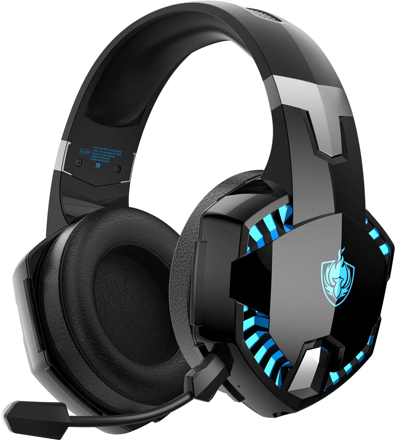 YOTMS PS4-Gaming-Headset für PS5, PC, Switch, G2000 Pro, kabellose Bluetooth-Over-Ear-Kopfhörer für Telefon, Laptop, mit abnehmbarem Mikrofon mit Geräuschunterdrückung, Stereo-Sound (blau)