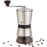 VIENESSO Manuelle Kaffeemühle mit 8 Mahlstufen – Edelstahl Handkaffeemühle mit Keramik Kegelmahlwerk für Espresso, Filter & French Press – Große Kaffee Handmühle für Zuhause & Büro