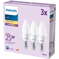 Philips Kerzenlampe 25W Frosted 3-pack E14