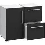 VCM Waschbeckenunterschrank Flandu 2 Schubladen 61 x 51 x 32 cm Schwarz