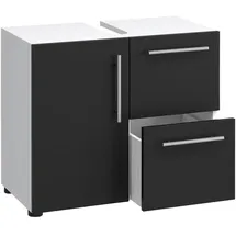 VCM Waschbeckenunterschrank Flandu 2 Schubladen 61 x 51 x 32 cm Schwarz