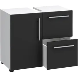 VCM Waschbeckenunterschrank Flandu 2 Schubladen 61 x 51 x 32 cm Schwarz