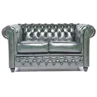 Chesterfield Sofa Brighton - The Brand | 2 Sitzer | 100% Leder, handgefertigt, Original Breite 150 cm (Antik Grün)