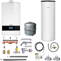 Buderus Logaplus Paket W42 Gas-Brennwertgerät, weiß SU200.5 S-B, 200 Liter, BC400 35l MAG 7739621370
