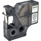 Ampertec Label Band kompatibel zu Dymo D1 43610 (S0720770) schwarz auf transparent 6mm x 7m