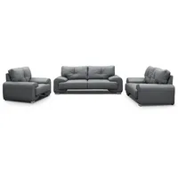 Mars Meble Big-Sofa Polstergarnitur Omega Set 3+2+1 Sofa Wohnzimmer Sofagarnitur 3-TLG Couch (Grau)