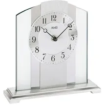 AMS Tischuhr T1120 Wohnzimmer, Esszimmer,Made in Germany silberfarben