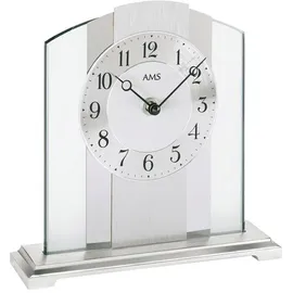 AMS Tischuhr T1120 Wohnzimmer, Esszimmer,Made in Germany silberfarben