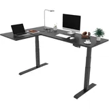 FLEXISPOT E3LB Winkelschreibtisch Eckschreibtisch elektrisch höhenverstellbar Bürotisch mit 2 Motoren (160x100 cm, Schwarz-3 Fach)