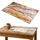 Tulup Tischplatte 100x70 cm Naturholz mit Harz Glas beige