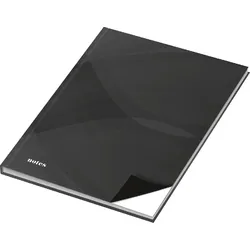 RNK Notizbuch A4 notes carbon black blanko 96 Blatt Packung mit 4 Stück
