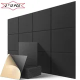 Novzep Styroporplatte 2*12 Stück Akustikplatten Selbstklebend,Hohe Dichte Wandpaneel,30*30cm, (24-St)
