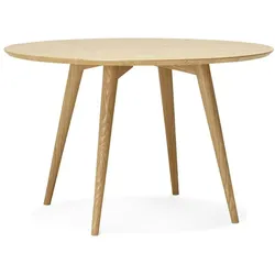 Kadima Design Esstisch Rund Natürliche Esche | 120 cm | Skandinavisches Design | Pflegeleichte Oberfläche | Helles Holz