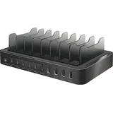 Logilink PA0327 - USB-Ladestation, 120 W, 4x USB-A, 6x USB-C, PD3.0, QC3.0, schwar