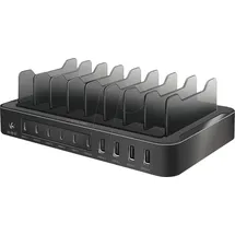 Logilink PA0327 - USB-Ladestation, 120 W, 4x USB-A, 6x USB-C, PD3.0, QC3.0, schwar