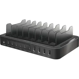 Logilink PA0327 - USB-Ladestation, 120 W, 4x USB-A, 6x USB-C, PD3.0, QC3.0, schwar