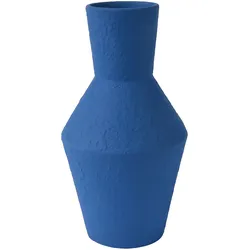 Decoris Vase Terrakotta 11x21cm Deko Blumenvase blau handgemacht - Stabile Tischvase - Wohnzimmer Deko - Keramikvase Modern Rund - Tulpenvase - Flower Vases