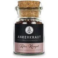 Ankerkraut Roter Kampot Pfeffer, fruchtig-scharf, ganze Körner, aus Kambodscha, 70g im Korkenglas