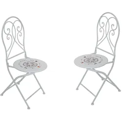 2er Set Metall Klappstuhl Balkon Stuhl Stühle Garten Balkon Vintage Landhaus