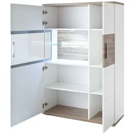 Uno Highboard Zypern ¦ weiß ¦ Maße (cm): B: 90 H: 135 T: 37.0