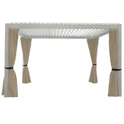 Mirador Vorhangkombination weiß/beige für Lamellendach | für Mirador Lamellendach Pavillon