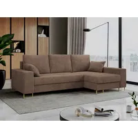 MKS MÖBEL Ecksofa DORIAN, L-Form Couch mit Schlaffunktion, Modern Stil, lose Kissen beige
