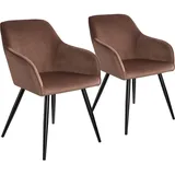 2 St. Samt braun/schwarz