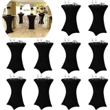 luxuskollektion Stehtischhusse Stretch Schwarz 70 x 110 cm 10er Set