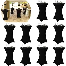 luxuskollektion Stehtischhusse Stretch Schwarz 70 x 110 cm 10er Set