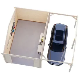 Palmako Garage 706 x 619 cm braun inkl. Seitenwand