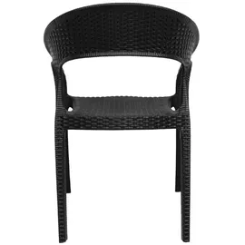 Bolero Rattanstühle mit Armlehne schwarz (4 Stück)