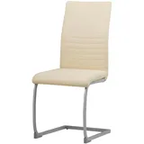 Albatros Freischwinger Stühle 4er Set MURANO, Beige - Esszimmerstuhl Schwingstuhl mit modernem Design, Kunstleder-Bezug, dicke Polsterung, Küchenstuhl,