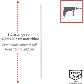 Wenko Garderobenset Teleskop 3-teilig Silber