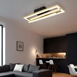 GLOBO Deckenleuchte Designlampe Wohnzimmerleuchte LED beweglich Kristalle gold schwarz