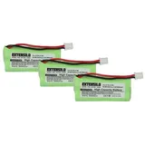 EXTENSILO 3x Akku kompatibel mit Siemens Gigaset A145, A160, A140 weiß, A150, A165, A16 schnurlos Festnetz Telefon (850 mAh, 2,4 V, NiMH)