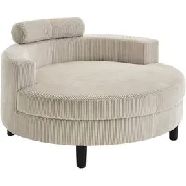 Atlantic Home Collection ATLANTIC HOME COLLECTION, Loveseat »Ravi«, XXL- Sessel, inklusive Stauraumhocker, Rückenkissen & drei Zierkissen, beige