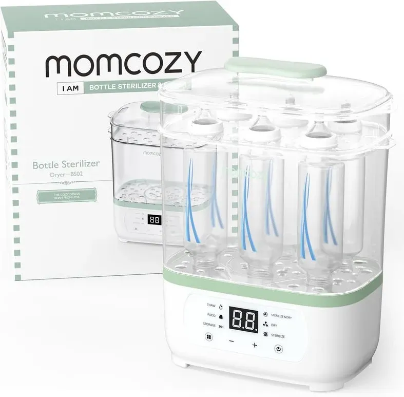 [Endpreis 89,99 €] Momcozy 8-in-1 Elektrischer Dampf-Babyflaschenspezifischer Sterilisierer und Trockner, Multifunktional, Einzelgerät